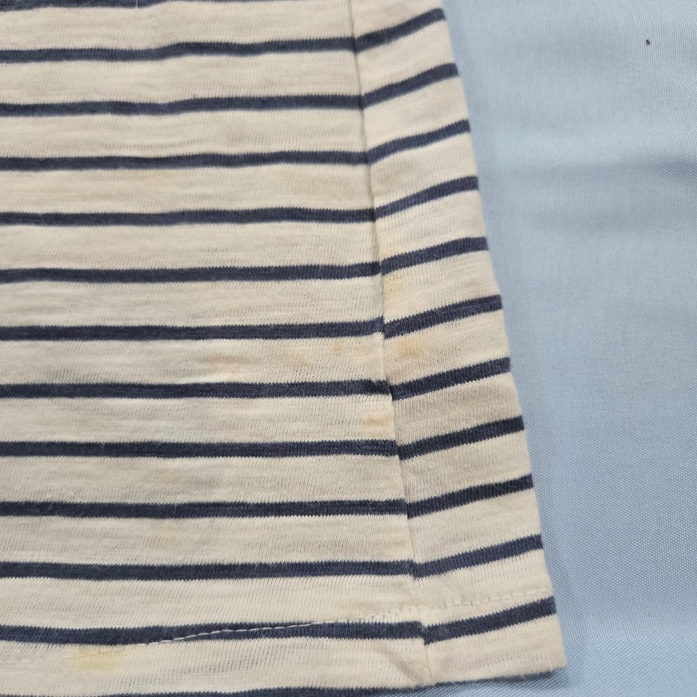 Cherokee Toddler Girls Striped Flutter Sleeve Shirt Floral Pocket Blue White 3T - Picture 8 of 8